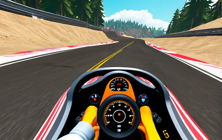 **
A split-screen image. On one side, a kart spins out of control at a sharp corner. The HUD shows steering sensitivity set to 100%. On the other side, a kart smoothly drifts around the same corner, maintaining speed. The HUD shows steering sensitivity set to 65%. The overall aesthetic is bright and vibrant, like a video game screenshot. Text overlay: "Finding Your Steering Sweet Spot."
**