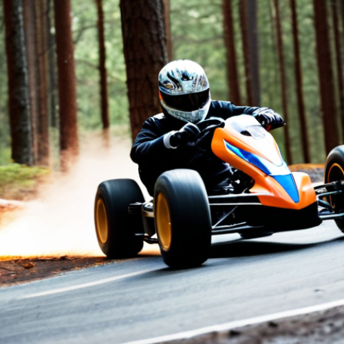**Image Prompt:** A KartRider racer executing a perfect cut drift on a tight corner of Forest Zigzag, sparks flying from the tires, maintaining high speed, with a determined expression. The surrounding forest is blurred with motion.