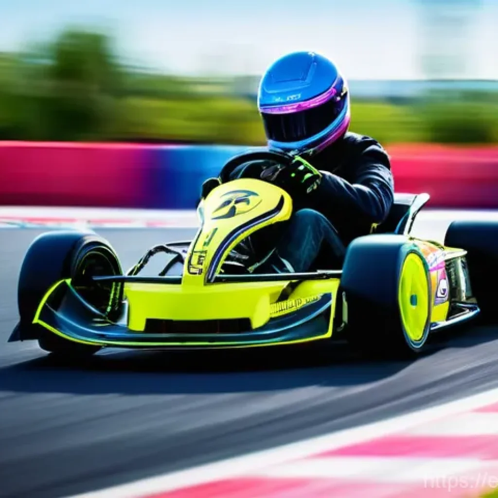 카트라이더 최고 랭커 비법 - **Prompt:** A highly focused, skilled racer in a vibrant, futuristic go-kart, executing a perfect "p...