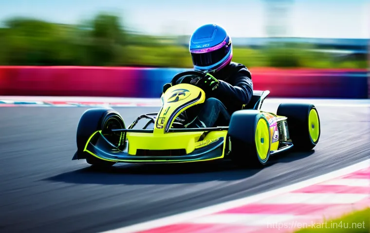 카트라이더 최고 랭커 비법 - **Prompt:** A highly focused, skilled racer in a vibrant, futuristic go-kart, executing a perfect "p...