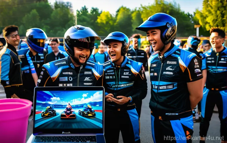 카트라이더 글로벌 서버 특징 - **"Mobile Racing Master"**
    A highly detailed, vibrant illustration of a young adult, gender-neut...