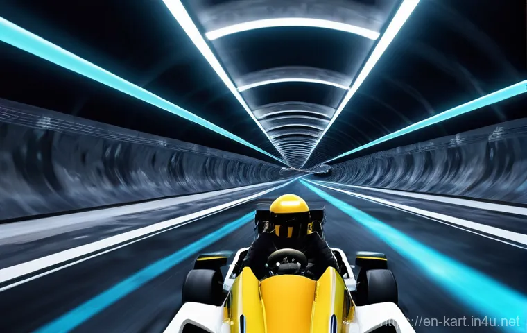 카트라이더 신규 출시 트랙 비평 - **Neon Highlands Race:** A high-octane racing scene on a futuristic track named "Neon Highlands." Th...