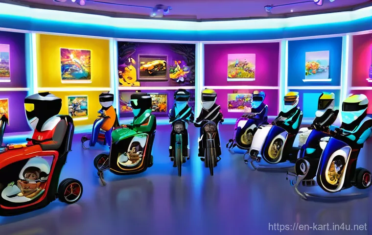 카트라이더 팬아트 이벤트 참여 스토리 - **Prompt 2: "Creative Break: Artists of the Track"**
    An endearing, illustrative scene featuring ...