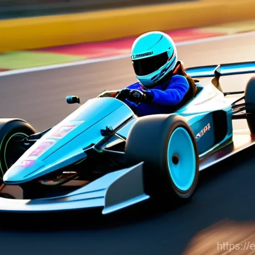 카트라이더 게임 설정 조정법 - A dynamic, action-packed scene of a highly optimized racing kart, sleek and futuristic in design, pe...