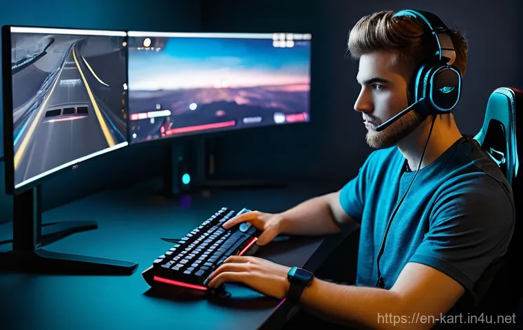 카트라이더 게임 설정 조정법 - A dynamic, action-packed scene of a highly optimized racing kart, sleek and futuristic in design, pe...