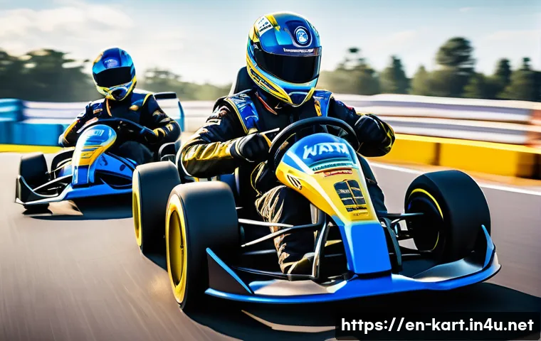 카트라이더 팀플레이의 중요성 - A dynamic team of three KartRider racers speeding through a vibrant, colorful race track filled with...