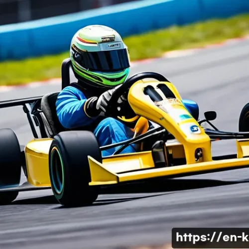 카트라이더 트릭 성공률 높이기 - A high-speed kart racing scene featuring a sleek, futuristic kart drifting sharply around a tight ha...