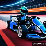 카트라이더 전설급 아이템 공략 - A dynamic and vibrant racing scene featuring a sleek, legendary kart speeding through a twisty, neon...