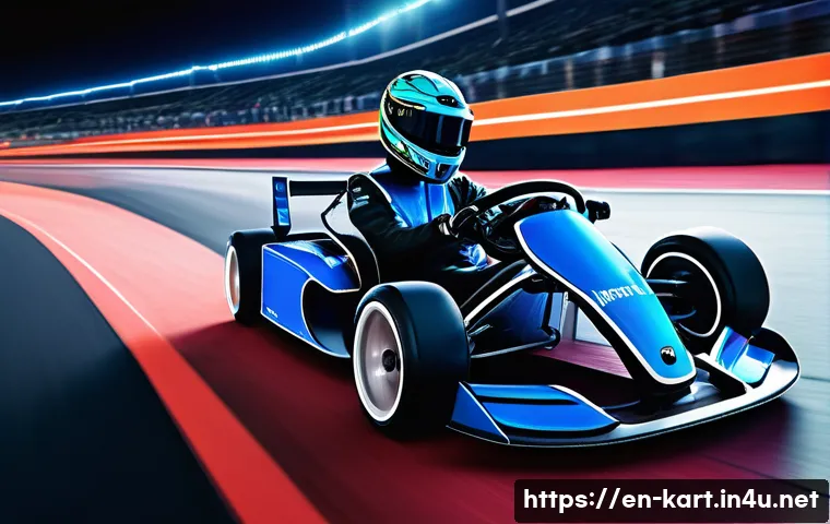 카트라이더 전설급 아이템 공략 - A dynamic and vibrant racing scene featuring a sleek, legendary kart speeding through a twisty, neon...