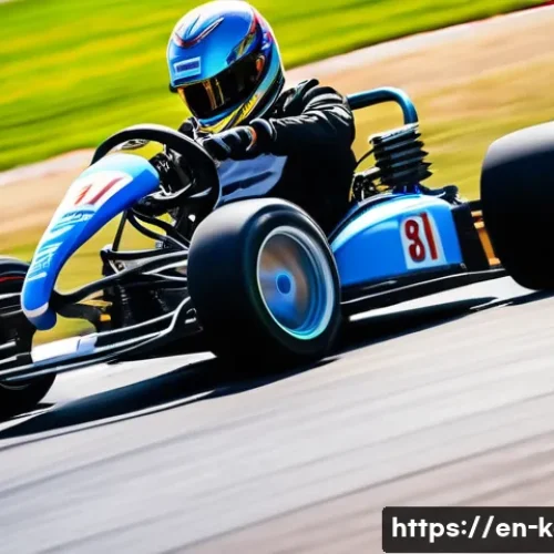 카트라이더 초보 유저의 드리프트 기술 가이드 - A dynamic close-up scene of a professional kart racer expertly drifting through a sharp hairpin turn...