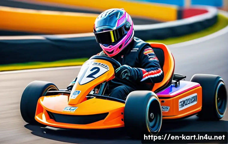 카트라이더 팬아트 대회 참가자 인터뷰 - A vibrant, cartoonish-style KartRider scene featuring a dynamic racer character wearing colorful rac...