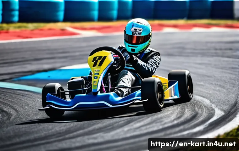 카트라이더 인기 트랙 추천 - A dynamic racing scene on a technical kart circuit filled with tight chicanes and sharp hairpin turn...