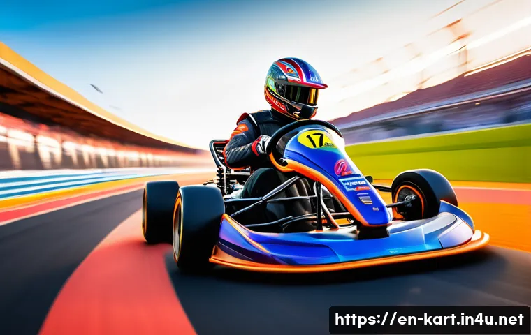 카트라이더 전설 캐릭터 설정 - A dynamic scene featuring the KartRider character Blaze, a confident racer in a sleek, futuristic ra...