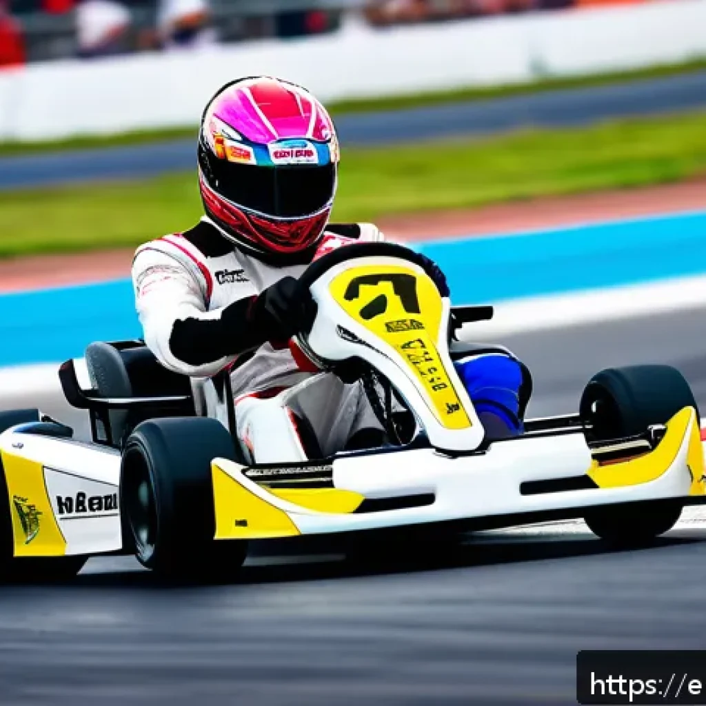 카트라이더 드리프트 챌린지 성공법 - A dynamic kart racing scene on a brightly lit, colorful track featuring a skilled young rider wearin...