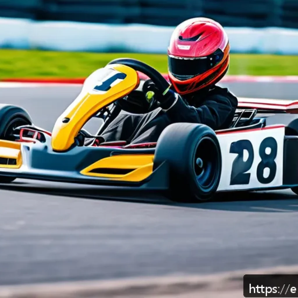 카트라이더 리플레이 분석하는 법 - A dynamic racing scene capturing a colorful go-kart drifting sharply around a tight corner on a prof...