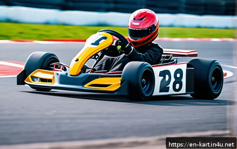 카트라이더 리플레이 분석하는 법 - A dynamic racing scene capturing a colorful go-kart drifting sharply around a tight corner on a prof...